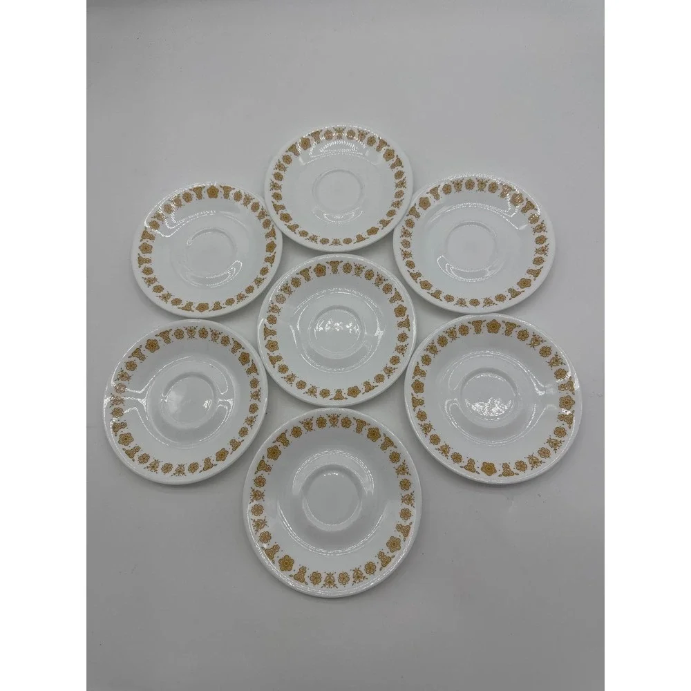 Vintage Corelle Butterfly Gold Saucers 6-1/4